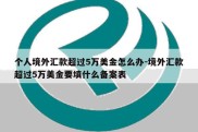 个人境外汇款超过5万美金怎么办-境外汇款超过5万美金要填什么备案表