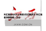 外汇储备从4万亿降到3万亿要多久-外汇储备净额跌破一万亿