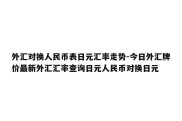 外汇对换人民币表日元汇率走势-今日外汇牌价最新外汇汇率查询日元人民币对换日元