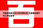 中国建设银行外汇实时牌价表-中国建设银行外汇牌价查询