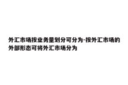 外汇市场按业务量划分可分为-按外汇市场的外部形态可将外汇市场分为