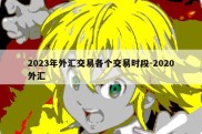 2023年外汇交易各个交易时段-2020外汇