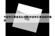 今日外汇黄金怎么分析-今日外汇黄金操作建议