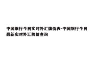 中国银行今日实时外汇牌价表-中国银行今日最新实时外汇牌价查询