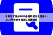 世界外汇储备2023最新数据消息是什么-2020年世界各国外汇储备规模