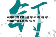 中国银行外汇牌价查询2023年1月9日-中国银行外汇牌价9月3号