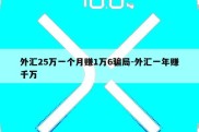 外汇25万一个月赚1万6骗局-外汇一年赚千万