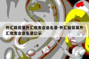 外汇局贸易外汇收支企业名录-外汇局贸易外汇收支企业名录公示