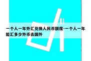 一个人一年外汇兑换人民币额度-一个人一年能汇多少外币去国外