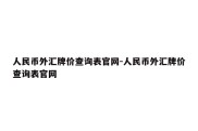 人民币外汇牌价查询表官网-人民币外汇牌价查询表官网