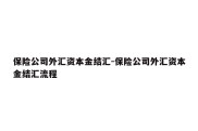 保险公司外汇资本金结汇-保险公司外汇资本金结汇流程