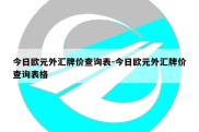 今日欧元外汇牌价查询表-今日欧元外汇牌价查询表格