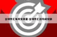 全球外汇每天交易量-全球外汇日均成交额