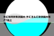 外汇如何转账到国内-外汇怎么汇款到国内账户?线上