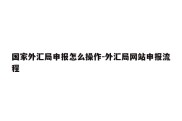 国家外汇局申报怎么操作-外汇局网站申报流程