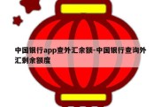 中国银行app查外汇余额-中国银行查询外汇剩余额度