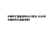 中国外汇储备结构2023欧元-2020年中国的外汇储备余额?