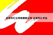 北京外汇公司有哪些公司-北京外汇平台