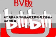 外汇兑换人民币的相关规定最新-外汇兑换人民币价格表