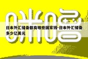 日本外汇储备都有哪些国家钱-日本外汇储备多少亿美元