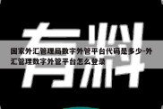 国家外汇管理局数字外管平台代码是多少-外汇管理数字外管平台怎么登录