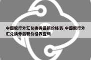 中国银行外汇兑换券最新价格表-中国银行外汇兑换券最新价格表查询