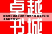 国家外汇储备可以用在哪些方面-国家外汇储备多好还是少好