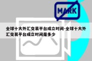 全球十大外汇交易平台成立时间-全球十大外汇交易平台成立时间是多少