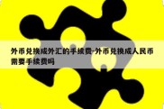 外币兑换成外汇的手续费-外币兑换成人民币需要手续费吗