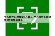 个人境外汇款规定5万美元-个人境外汇款规定5万美元是多少