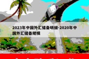 2023年中国外汇储备明细-2020年中国外汇储备规模