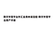 数字外管平台外汇业务申请流程-数字外管平台用户手册