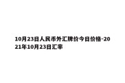 10月23日人民币外汇牌价今日价格-2021年10月23日汇率