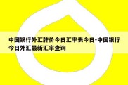 中国银行外汇牌价今日汇率表今日-中国银行今日外汇最新汇率查询