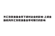 外汇存款准备金率下调对企业的影响-上调金融机构外汇存款准备金率对银行的影响