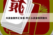 大资金做外汇交易-外汇小资金如何做大