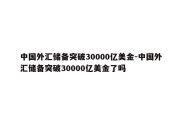 中国外汇储备突破30000亿美金-中国外汇储备突破30000亿美金了吗