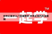 炒外汇新手入门交易教学-炒外汇技巧方法视频