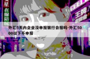 外汇5天内企业没申报银行会报吗-外汇5000以下不申报