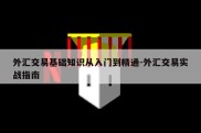 外汇交易基础知识从入门到精通-外汇交易实战指南