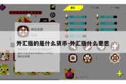 外汇指的是什么货币-外汇指什么意思