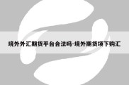 境外外汇期货平台合法吗-境外期货项下购汇