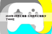 2020年3月外汇储备-三月份外汇储备少了460亿