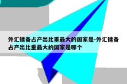 外汇储备占产出比重最大的国家是-外汇储备占产出比重最大的国家是哪个