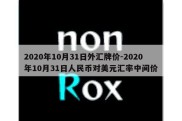 2020年10月31日外汇牌价-2020年10月31日人民币对美元汇率中间价