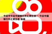 今日中今日中国银行外汇牌价表一-今日中国银行外汇牌价表 新闻