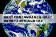 我国的外汇储备已突破多少万亿元-我国外汇储备规模一直保持在3万亿美元之上