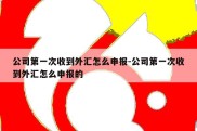 公司第一次收到外汇怎么申报-公司第一次收到外汇怎么申报的