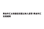 黄金外汇止损最佳设置过来人感受-黄金外汇交易规则