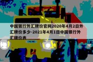 中国银行外汇牌价官网2020年4月2日外汇牌价多少-2021年4月1日中国银行外汇牌价表